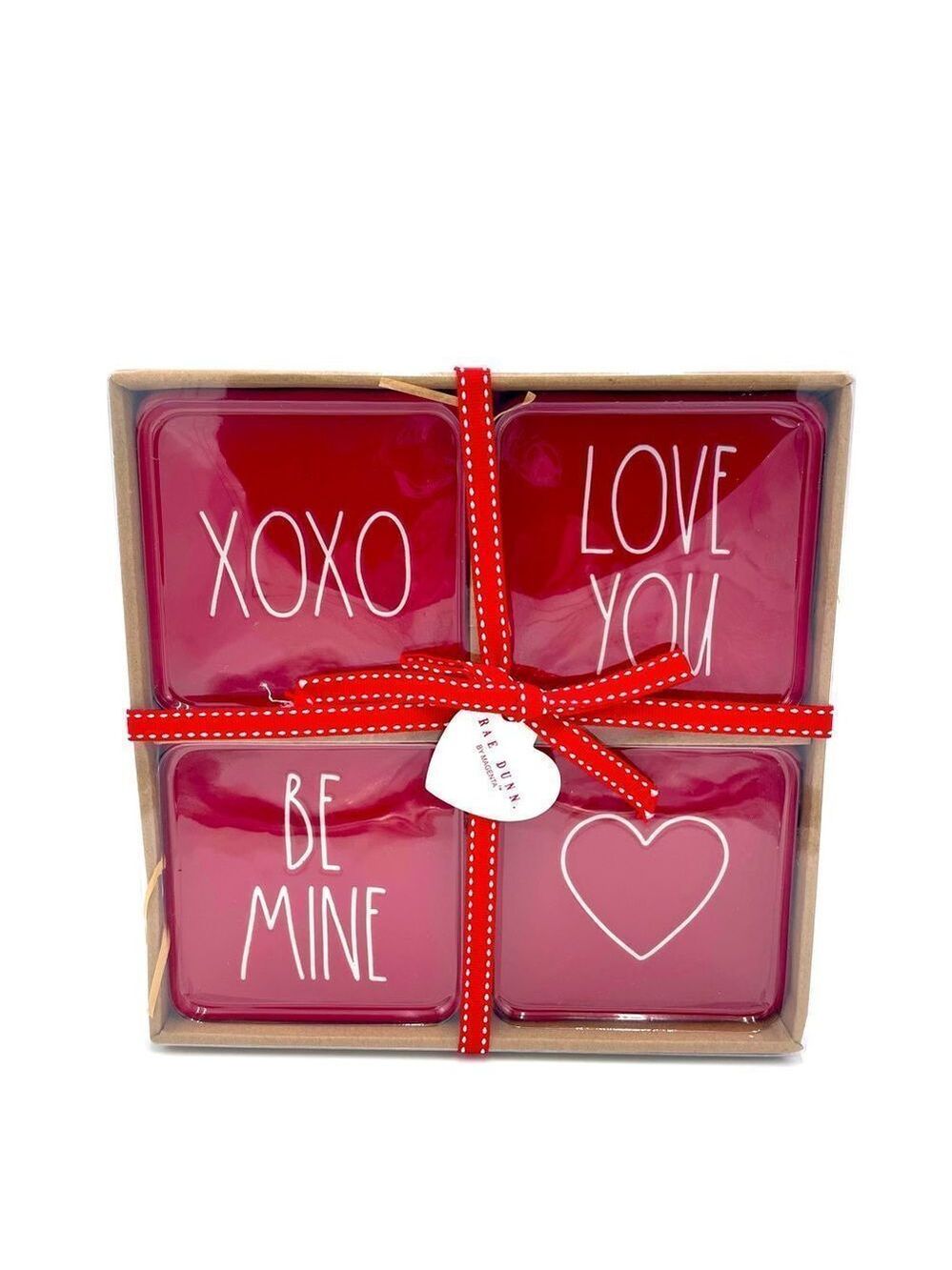 Rae Dunn Ceramic Valentines Coasters